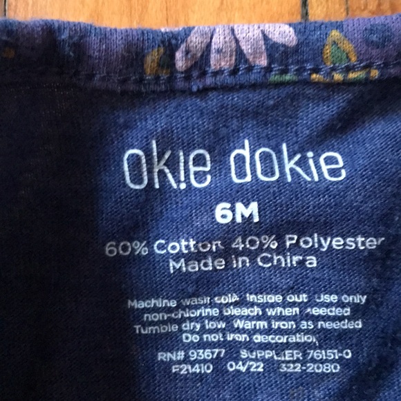 Okie Dokie Long Sleeved Onesie Size 6 Months - Picture 5 of 7